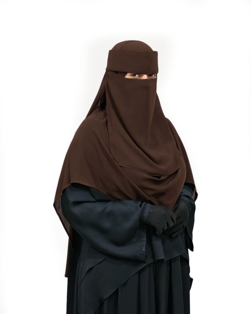 طقم نقاب تندة طبي ( نقاب تندة مقوي و طرحة سادة )